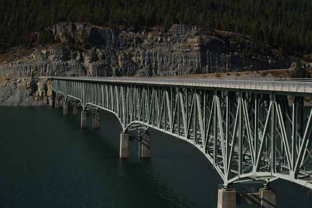 A bridge over Lake Koocanusa